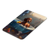 Dachshond badtijd plezier magneet (Linkerzijde)