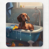 Dachshond badtijd plezier  muismat (Voorkant)