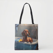 Dachshond badtijd plezier  tote bag (Voorkant)