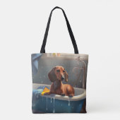 Dachshond badtijd plezier  tote bag (Achterkant)