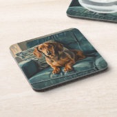 Dachshond Bier Onderzetter (Linkerzijde)