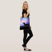 Dachshond bij schemering Maanlandschap Weense Hond Tote Bag (Op model)