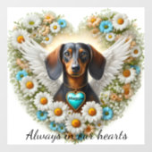 Dachshond Bloemhart Raamsticker (Vel)