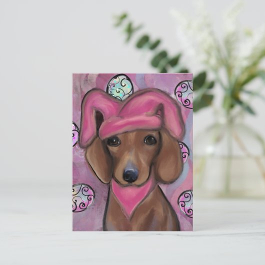 Dachshond        briefkaart (Staand voorkant)