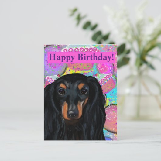 DACHSHOND BRIEFKAART (Staand voorkant)