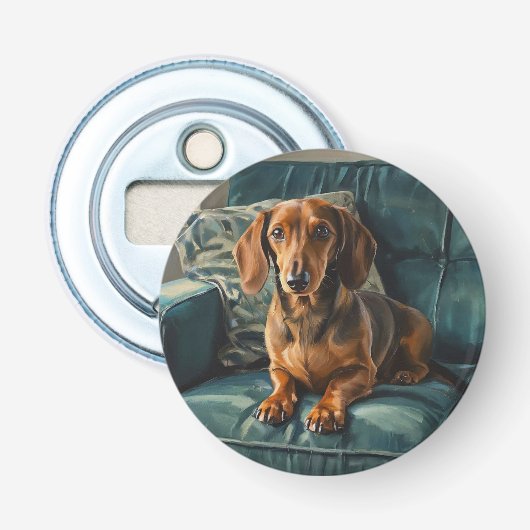 Dachshond Button Flesopener (Voorkant)