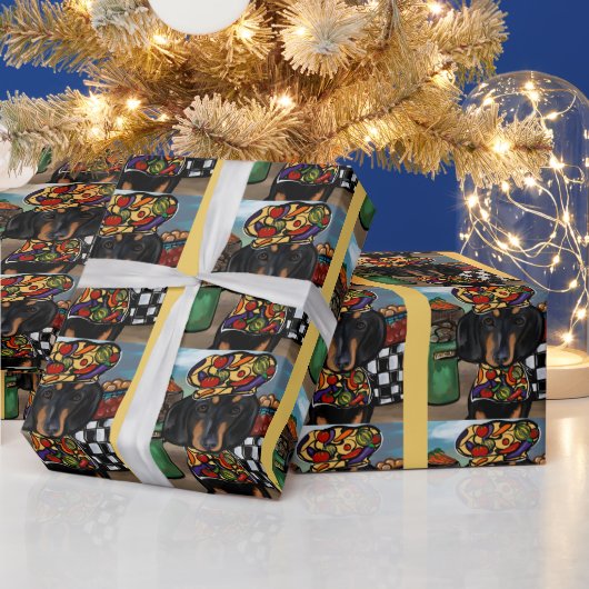 Dachshond Cadeaupapier (Feestdagen)