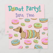 Dachshond & Donuts Feeststickers & Decoratie Kaart (Voorkant / Achterkant)