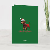 Dachshond door de Sneeuw Dachshond Sausage Hond Feestdagen Kaart (Achterkant)