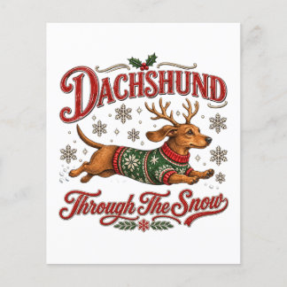 Dachshond door de sneeuw flyer