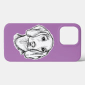 Dachshond handgetekende schets zwart witte puppy h Case-Mate iPhone case (Achterkant (horizontaal))
