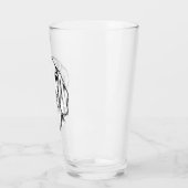 Dachshond handgetekende schets zwart witte puppy h glas (Links)