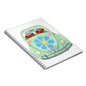 Dachshond Hippies In Hun Bloemliefde Auto Notitieboek (Rechterzijde)
