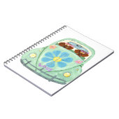 Dachshond Hippies In Hun Bloemliefde Auto Notitieboek (Linkerzijde)