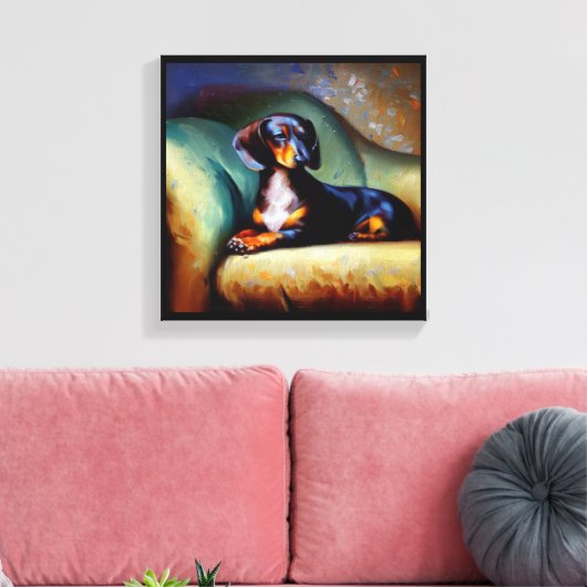 Dachshond Hond Canvas Afdruk (Insitu (Woonkamer))