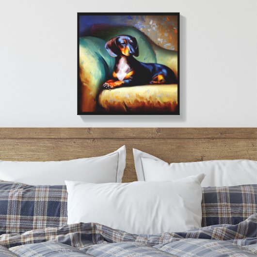 Dachshond Hond Canvas Afdruk (Insitu (Slaapkamer))