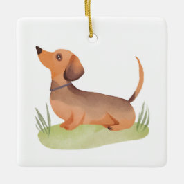 Dachshond Hond | Hond Dier Aquarel Keramisch Ornament