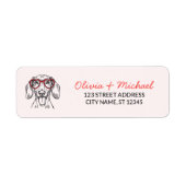 Dachshond hond retouradres    etiket (Voorkant)
