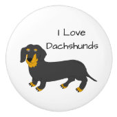 Dachshond Honden Ontwerp Keramische Knop (Voorkant)
