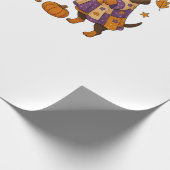 Dachshond Honden Spoken Halloween Cadeaupapier (Hoek)
