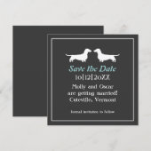 Dachshond Honden Trouw Save the Date Uitnodiging (Voorkant / Achterkant)