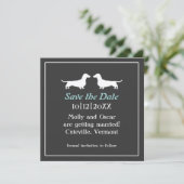 Dachshond Honden Trouw Save the Date Uitnodiging (Staand voorkant)
