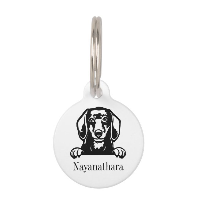 Dachshond hondennaamplaatje huisdierpenning (Voorkant)