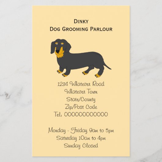 Dachshond Hondenontwerp Hond Kapsalon Flyer (Voorkant)