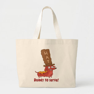 Dachshond Hotdog Grapje Grote Tote Bag