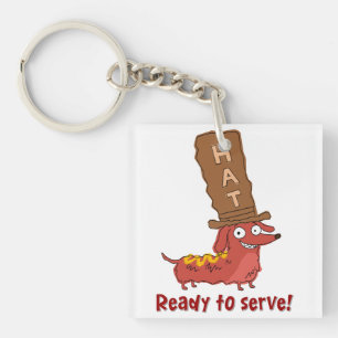 Dachshond Hotdog Grapje Sleutelhanger