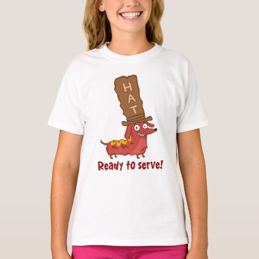 Dachshond Hotdog Grapje T-shirt (Voorkant)