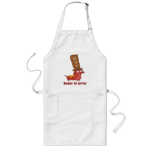 Dachshond Hotdog Puns Lang Schort (Voorkant)