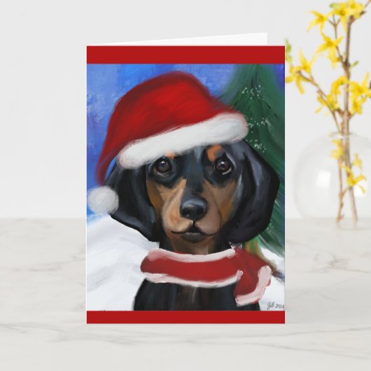 Dachshond  kaart (Gele Bloem)