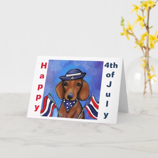 Dachshond  kaart (Gele Bloem)