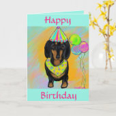 Dachshond Kaart (Gele Bloem)