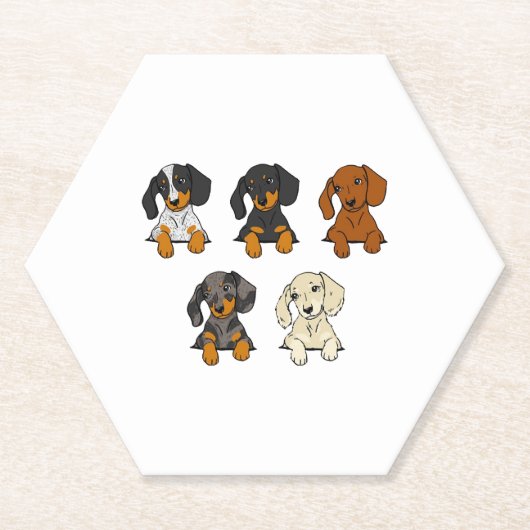 Dachshond kartonnen onderzetters (Voorkant)