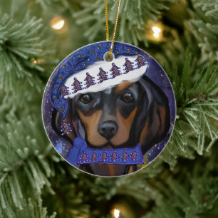 Dachshond Keramisch Ornament