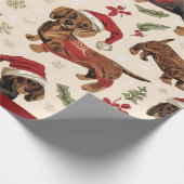 Dachshond kerst inpakpapier (Hoek)