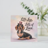 Dachshond Kleine Benen Veel Liefde Feestdagenkaart (Staand voorkant)