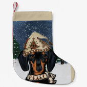 Dachshond Kleine Kerstsok (Voorkant)