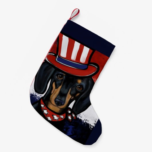 Dachshond kleine kerstsok (Voorkant (Hangend))