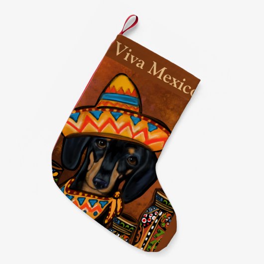 Dachshond kleine kerstsok (Voorkant (Hangend))