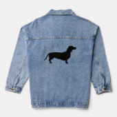 Dachshond Korthaar - Silhouet 1 Denim Jacket (Achterkant)