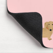 Dachshond Kus met Hart op Roze Muismat (Hoek)