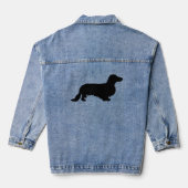 Dachshond Lang Haar - Silhouet 1 Denim Jacket (Achterkant)