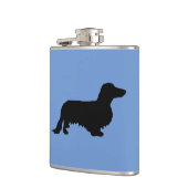 Dachshond Lang Haar - Silhouet 1 Heupfles (Links)