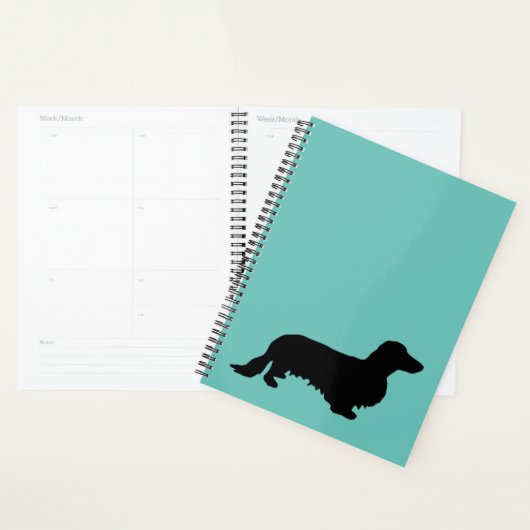Dachshond Lang Haar - Silhouet 1 Planner (Display)
