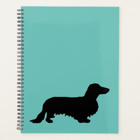 Dachshond Lang Haar - Silhouet 1 Planner (Voorkant)
