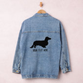 Dachshond Lang Haar - Silhouette 1 + jouw tekst Denim Jacket (Hangar)