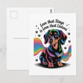 Dachshond liefde die blijft is liefde die luistert briefkaart (Voorkant / Achterkant)